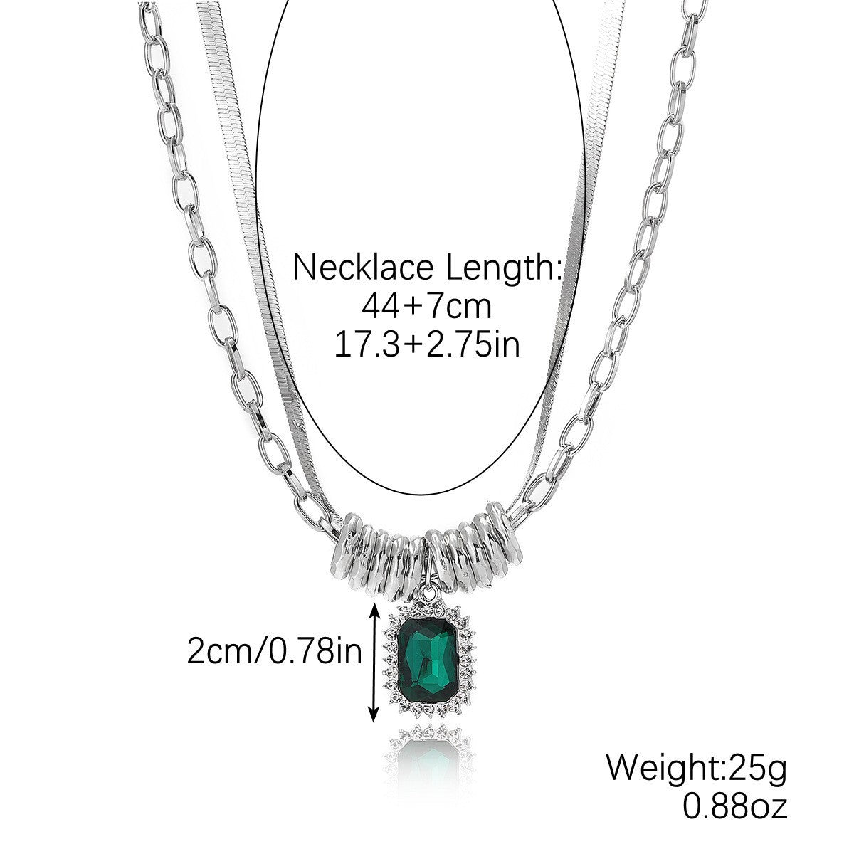 European And American High-grade Gem Pendant Clavicle Chain