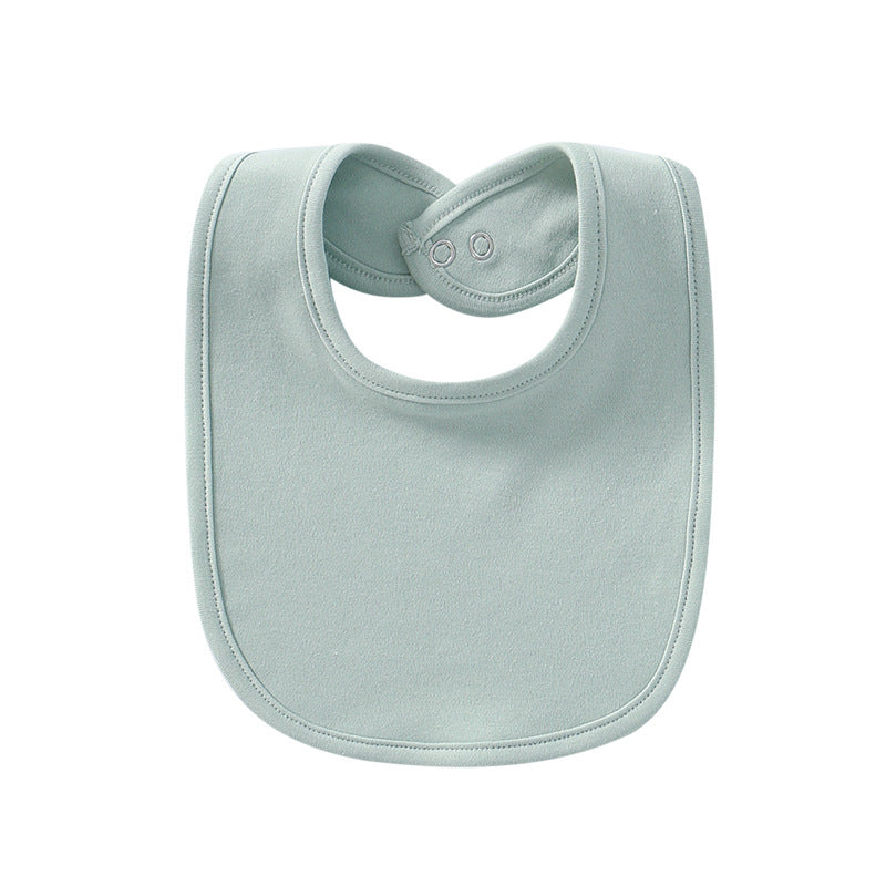 Baby Products Cotton Solid Color Bib With Hidden Buckle Saliva Towel Multi-color Optional