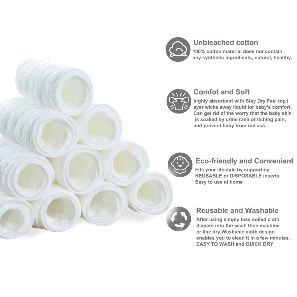 Three Layers Of Ecological Cotton Baby Diapers Soft And Absorbent