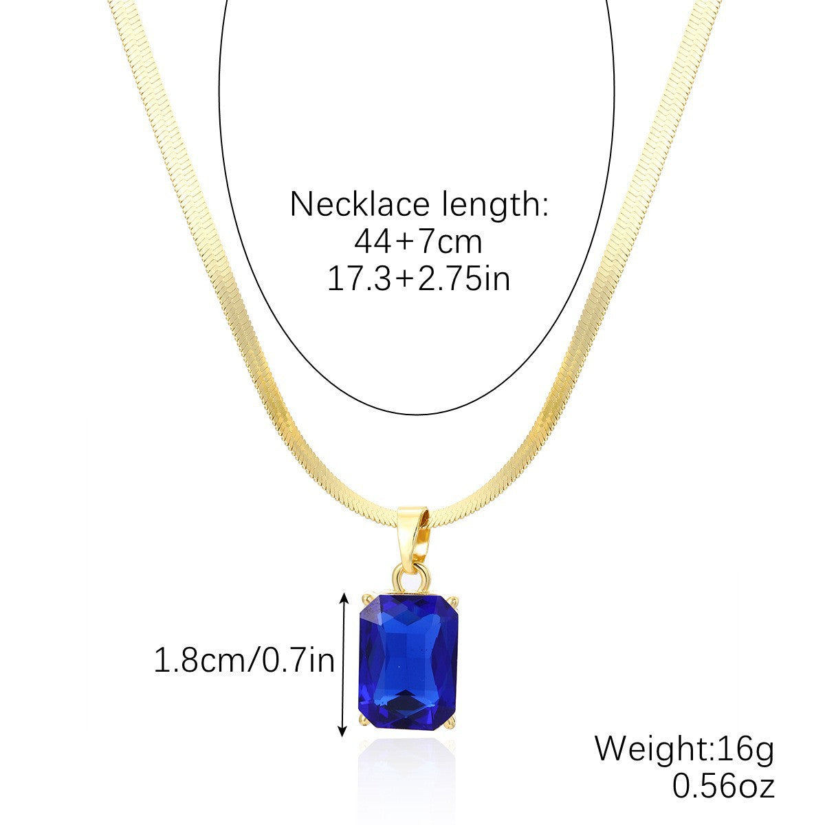 European And American High-grade Gem Pendant Clavicle Chain