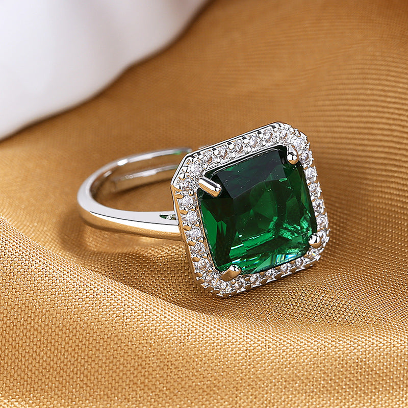 Retro Affordable Luxury Octagonal Square Ring