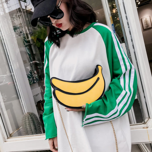 Women's Fashion Creative Banana Shape Chain Bag