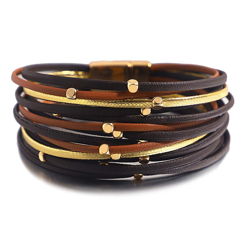 Vintage Beads Soft Leather Bracelet For Women