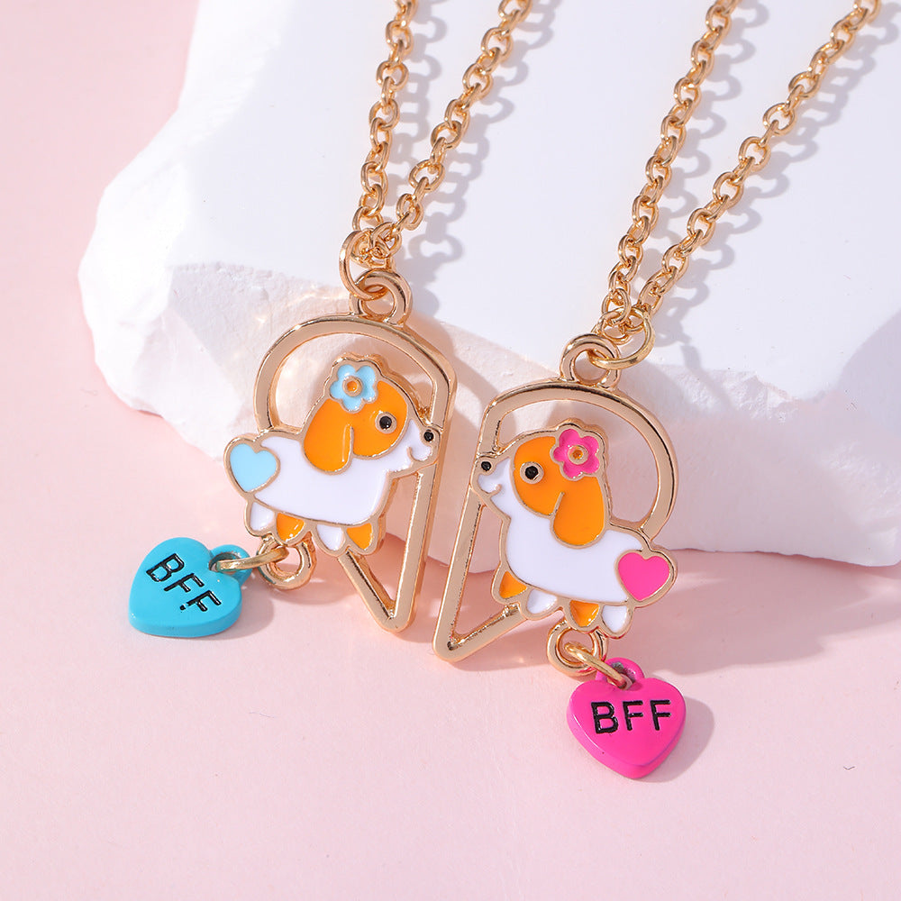 Good Friend Love Necklace Cute Dog Pendant