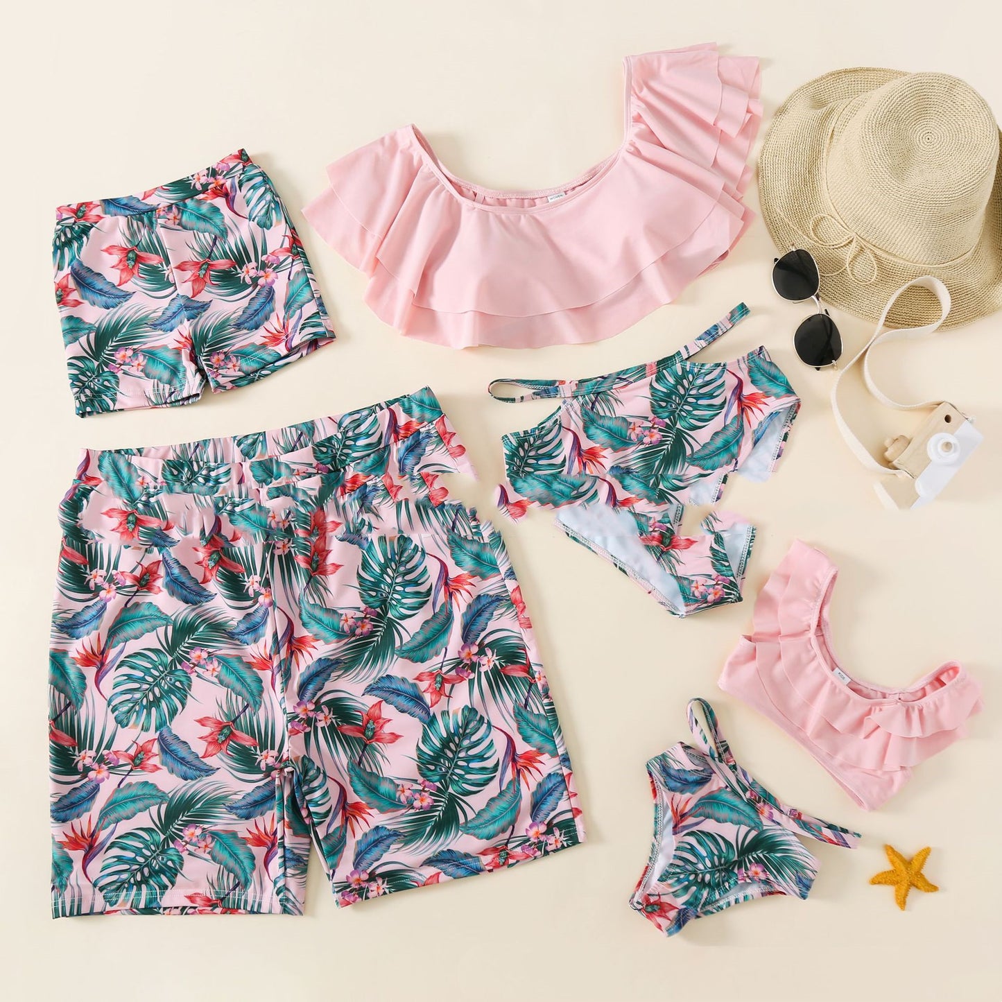 Parent-child Swimsuit European And American Bikini Ruffle