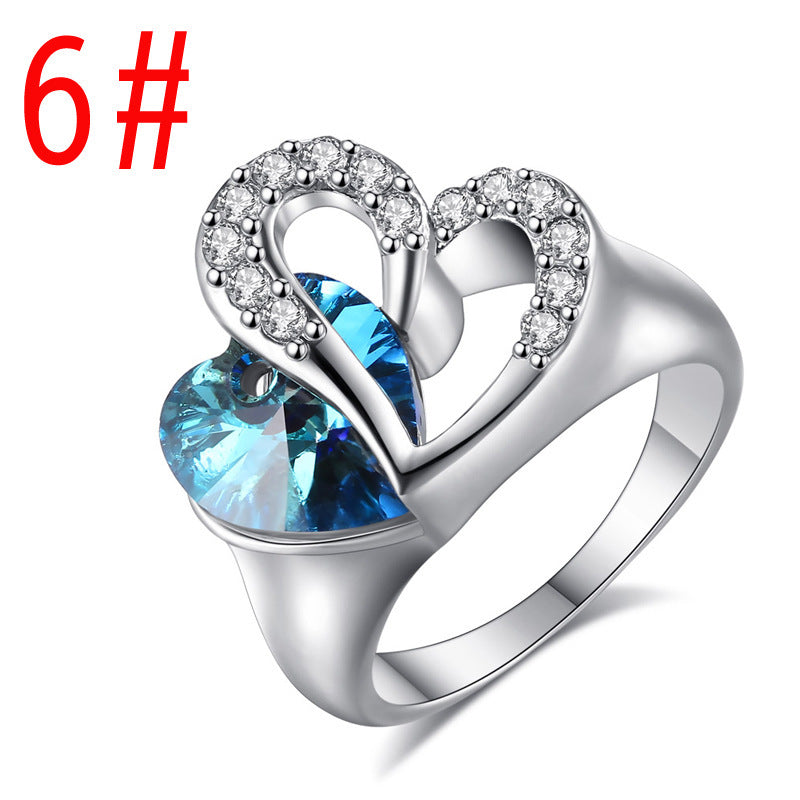 Titanic Sapphire Crystal Heart Of Ocean Ring