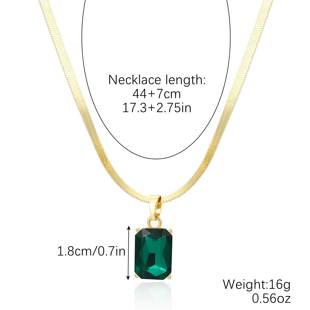 European And American High-grade Gem Pendant Clavicle Chain