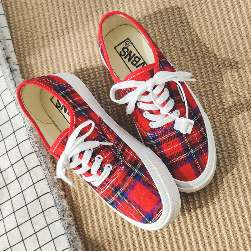 Plaid Low Top Canvas Casual Shoes