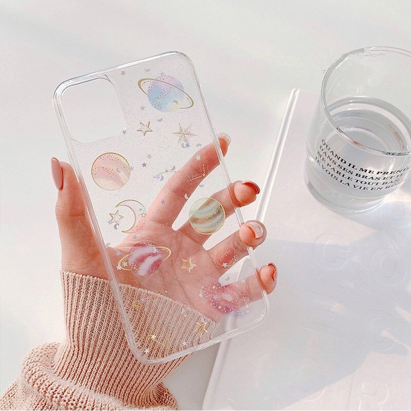 Starry Sky Shining Powder Drops Glue Mobile Phone Case