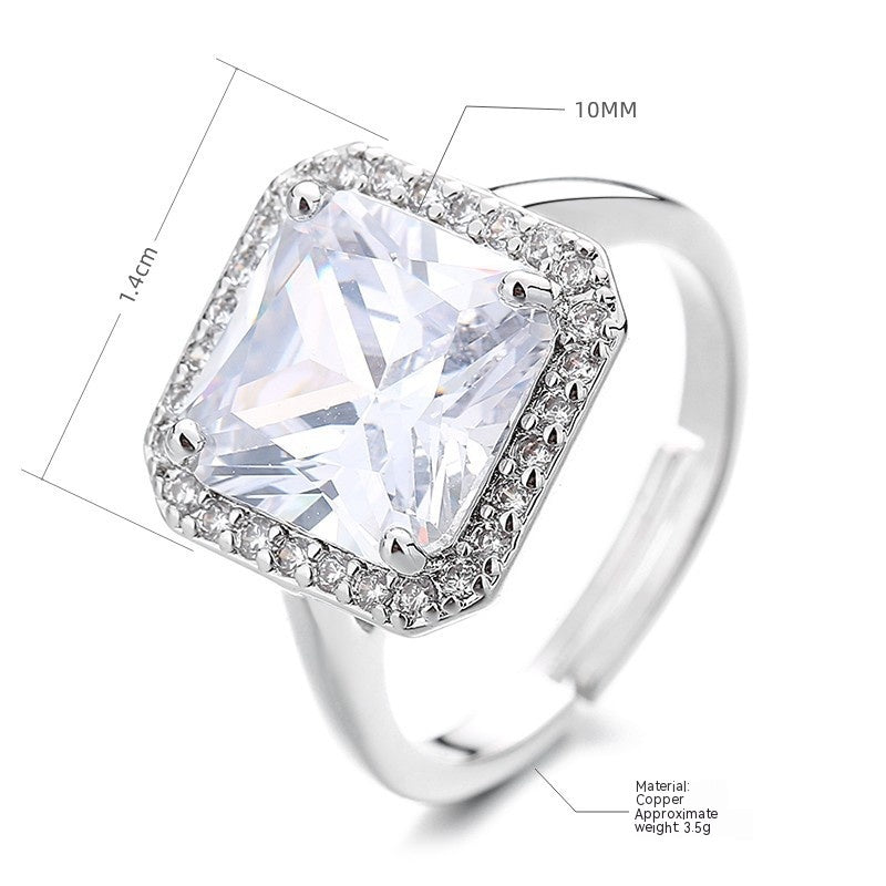 Retro Affordable Luxury Octagonal Square Ring