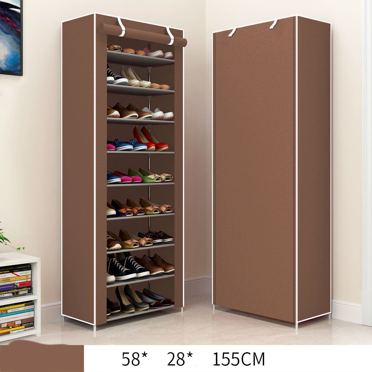 Cloth Shoe Cabinet Student Dormitory Bedroom Storage Shoe Rack Door Multi-layer Assembly Simple