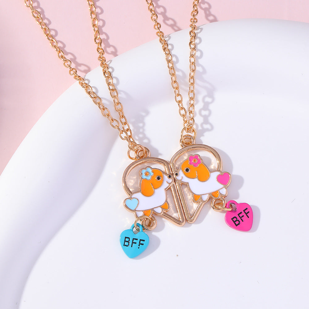 Good Friend Love Necklace Cute Dog Pendant