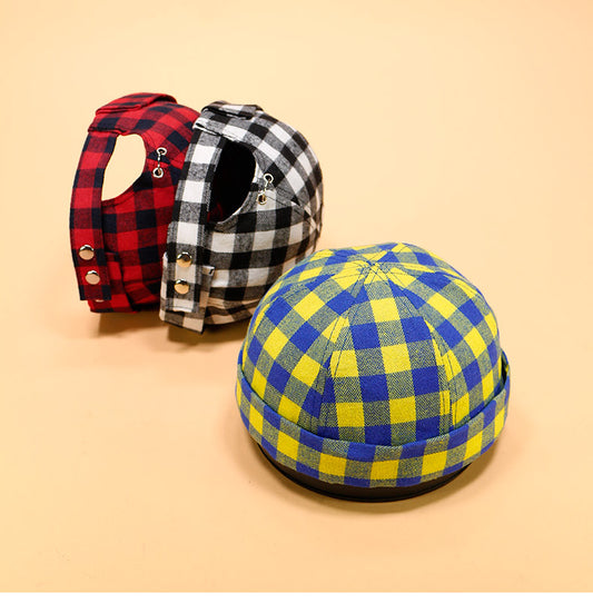 Plaid hat spring summer melon hat