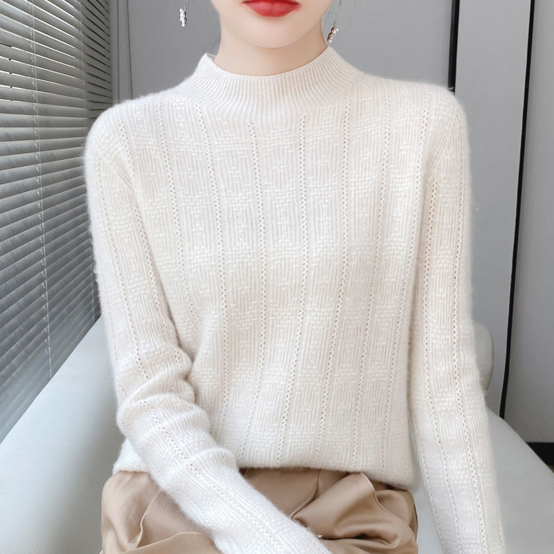 Pure Wool Turtleneck Sweater Seamless Simple