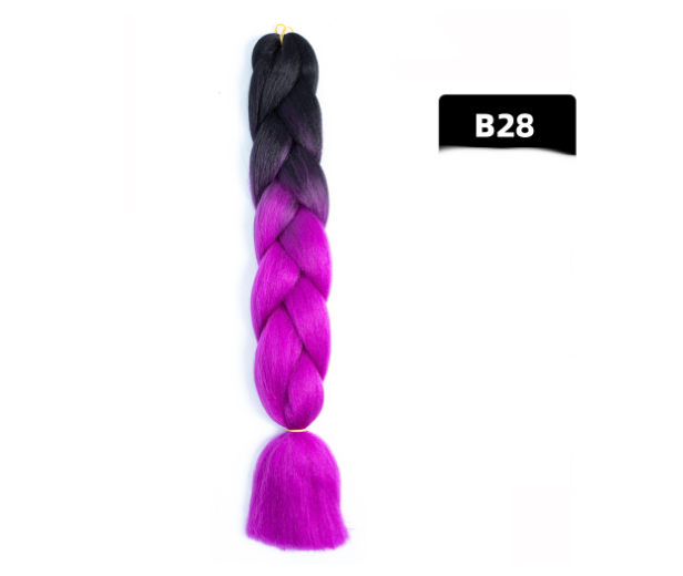 Color Big Braid African Chemical Fiber High Temperature Silk Wig Gradient