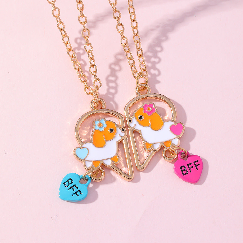 Good Friend Love Necklace Cute Dog Pendant