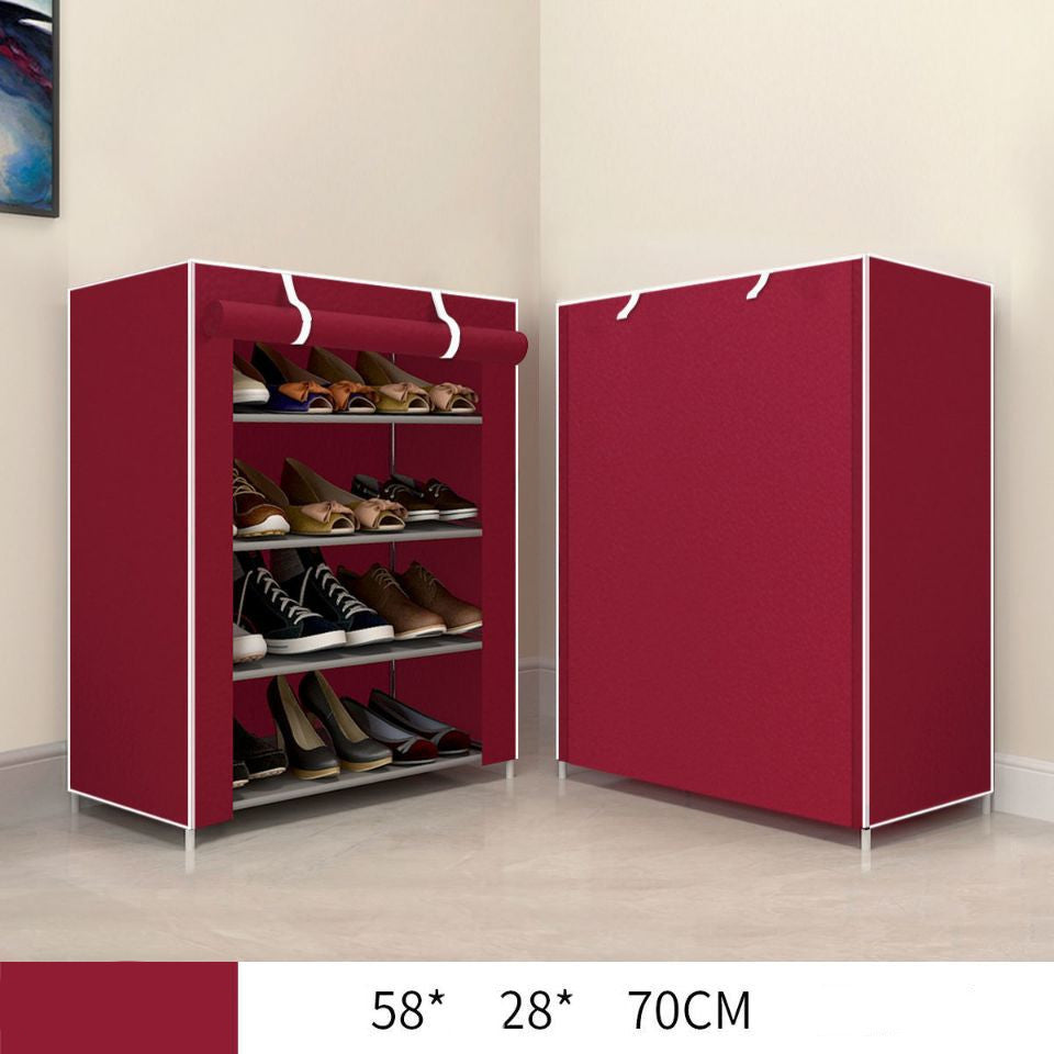 Cloth Shoe Cabinet Student Dormitory Bedroom Storage Shoe Rack Door Multi-layer Assembly Simple