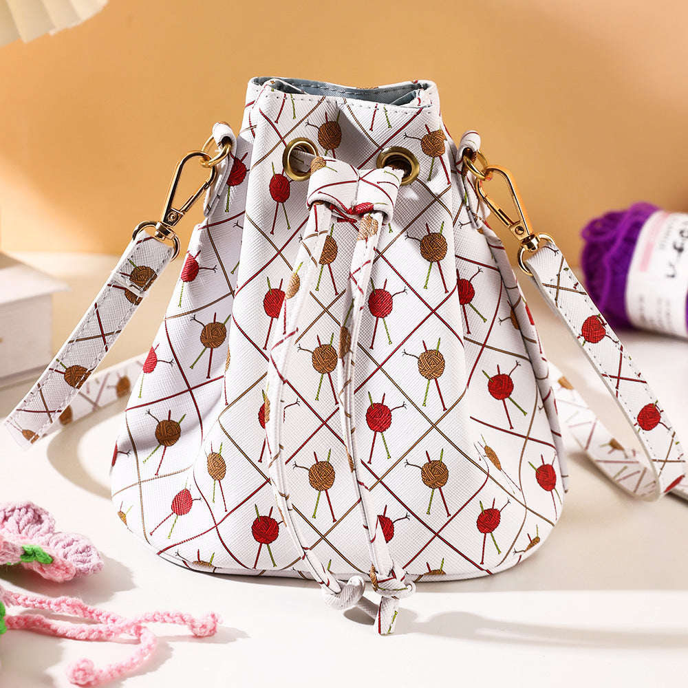 Portable Printed Adjustable Wool Storage Crossbody Bag