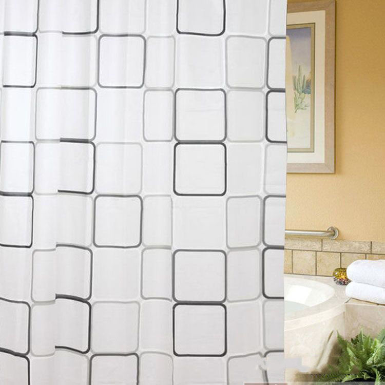 Simple Bathroom Waterproof Partition Shower Curtain