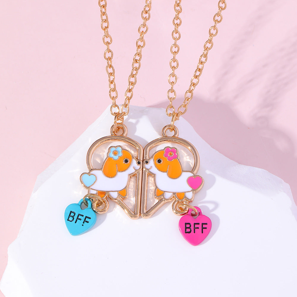 Good Friend Love Necklace Cute Dog Pendant