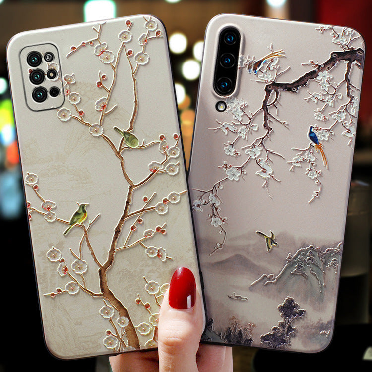 Frosted Creative Embossed Soft Shell Guofeng Phone Case