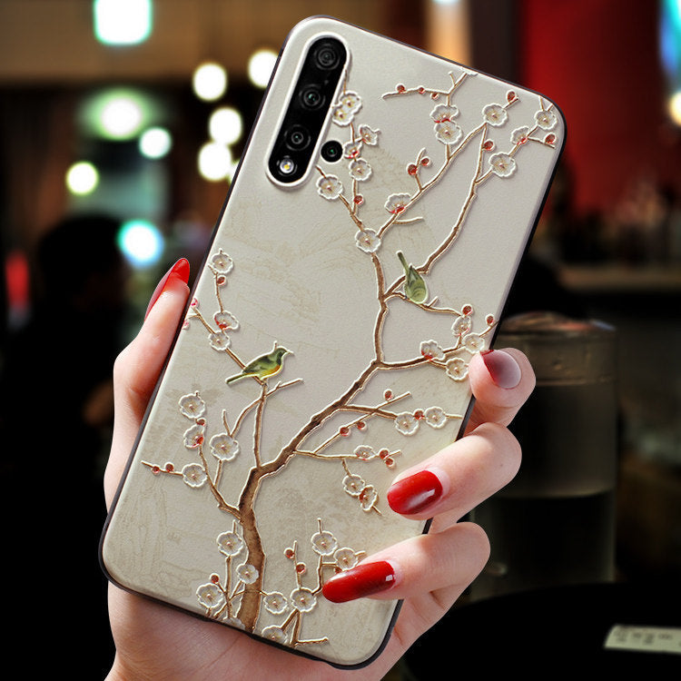 Frosted Creative Embossed Soft Shell Guofeng Phone Case