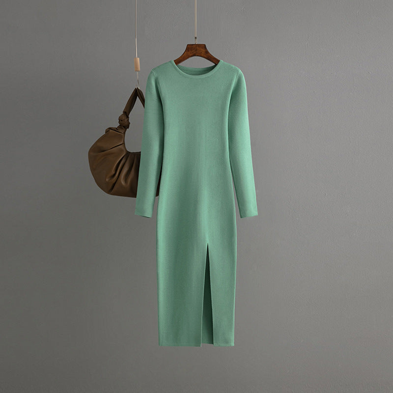 Slim Fit Inner Wear Long Sleeve Skinny Knit Dress