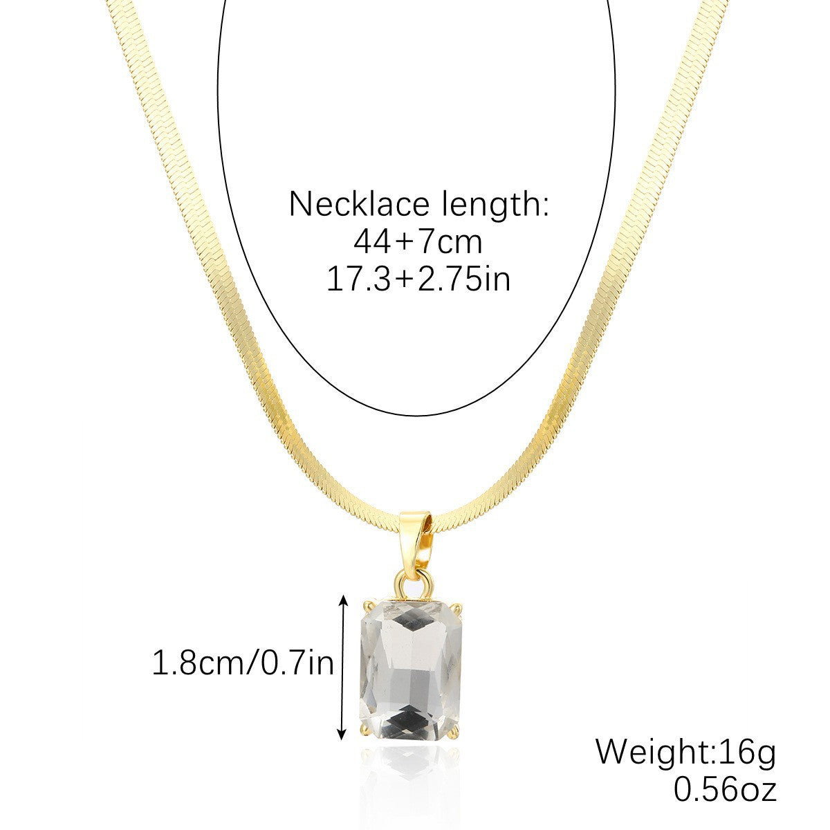 European And American High-grade Gem Pendant Clavicle Chain