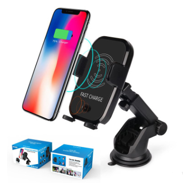 Fast Wireless Car Charger with Automatic Infrared Sensor Car Mount