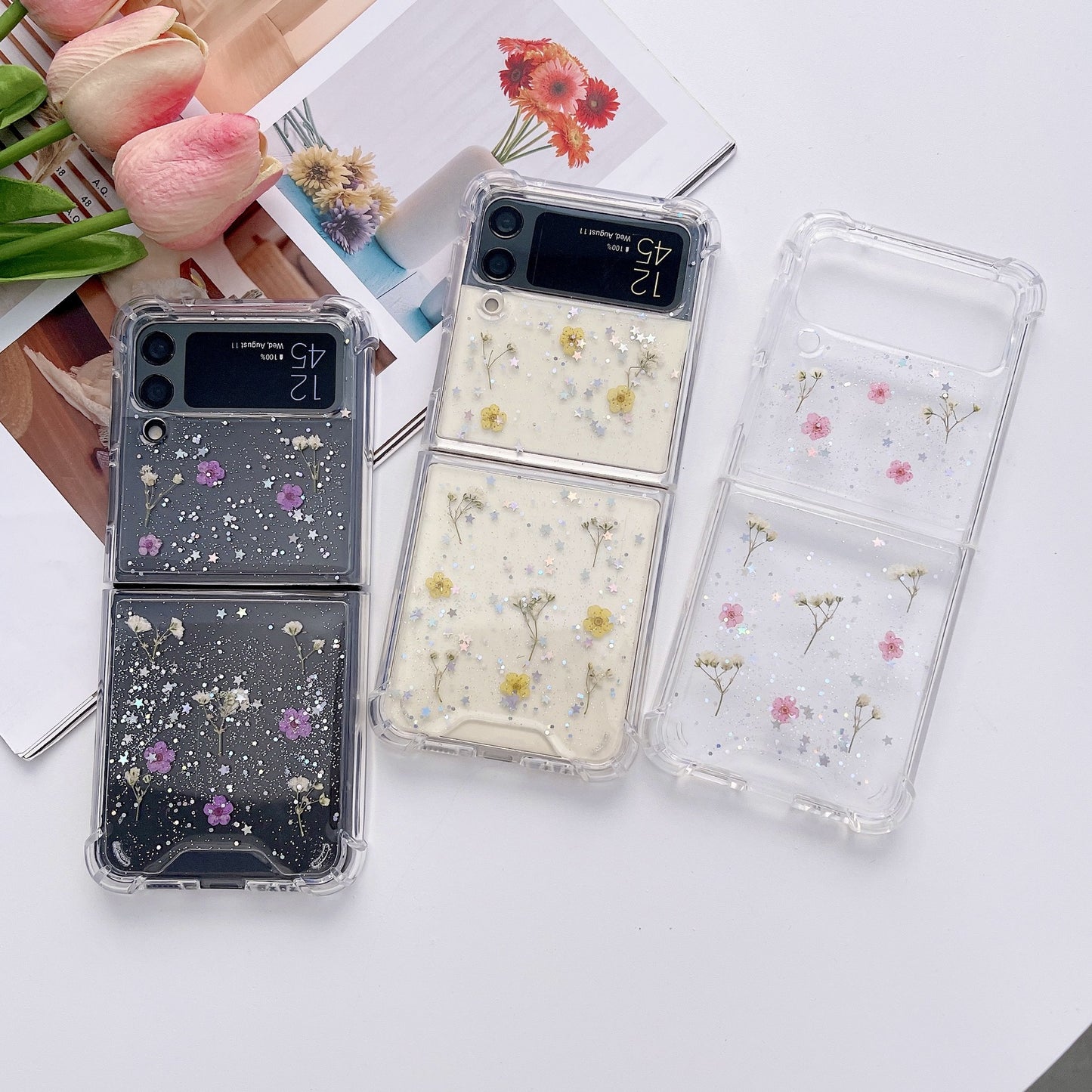 Drop Glue Glitter Star Dry Flower Star Mobile Phone Cover