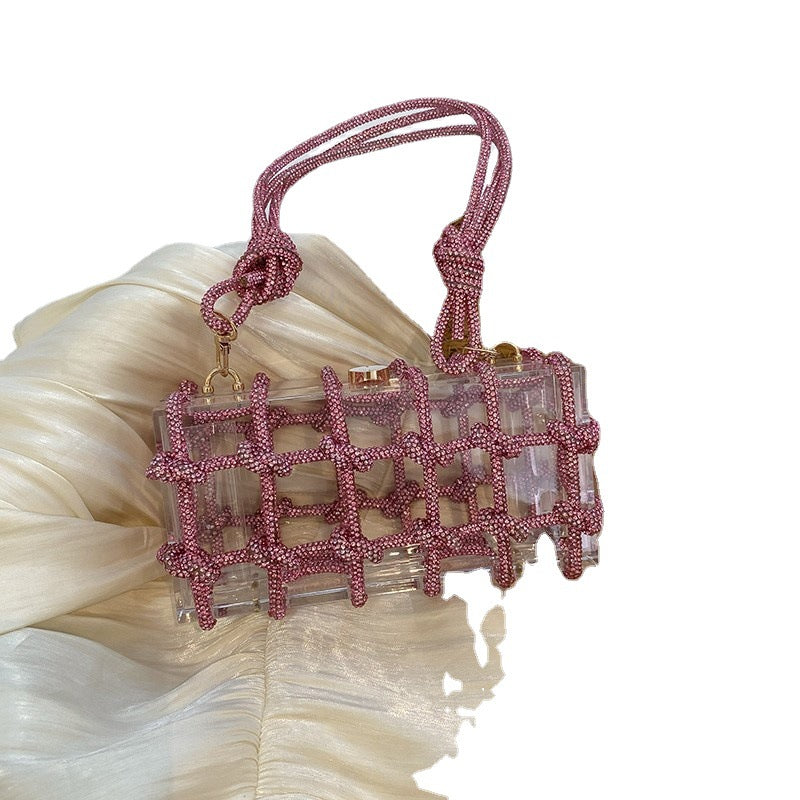 New Fashion Transparent Acrylic Square Block Special-interest Shoulder Bag