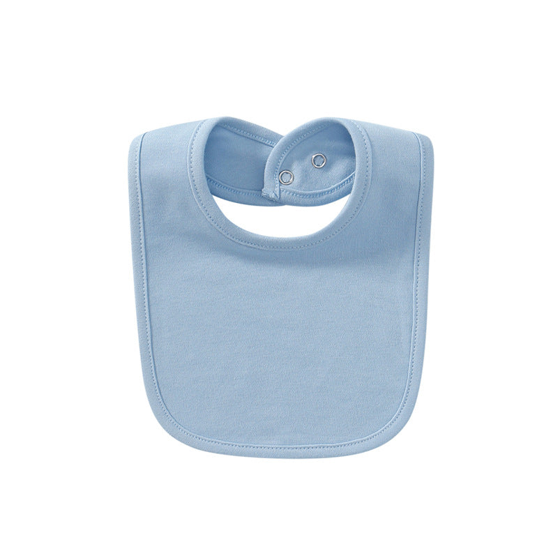 Baby Products Cotton Solid Color Bib With Hidden Buckle Saliva Towel Multi-color Optional