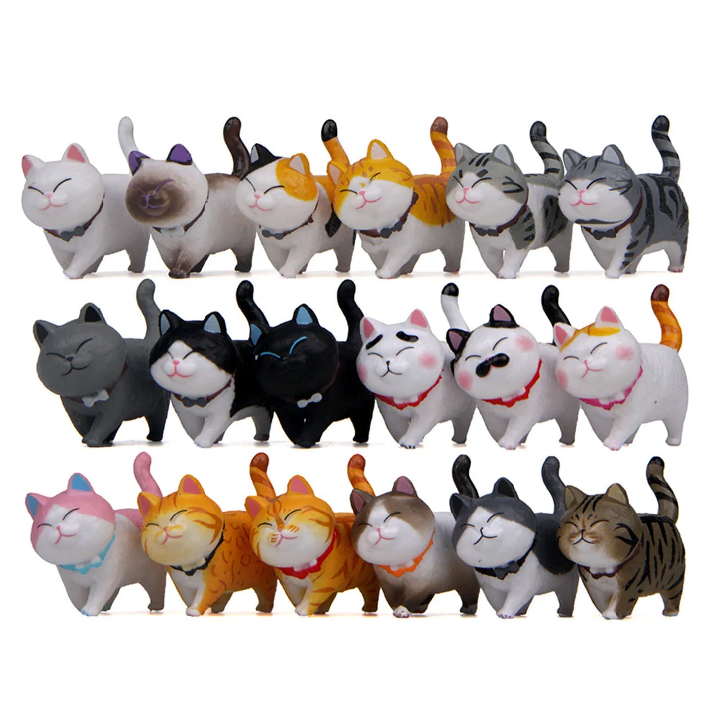 Cute Cat Ornaments Kawaii Bell Cat Animal Fairy Garden Figurines Accessories Home Decoration Desktop  Model Birthday Gift Gif