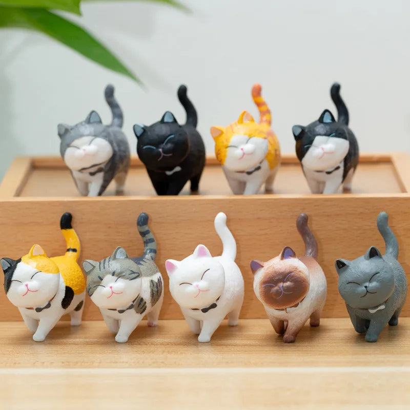 Cute Cat Ornaments Kawaii Bell Cat Animal Fairy Garden Figurines Accessories Home Decoration Desktop  Model Birthday Gift Gif