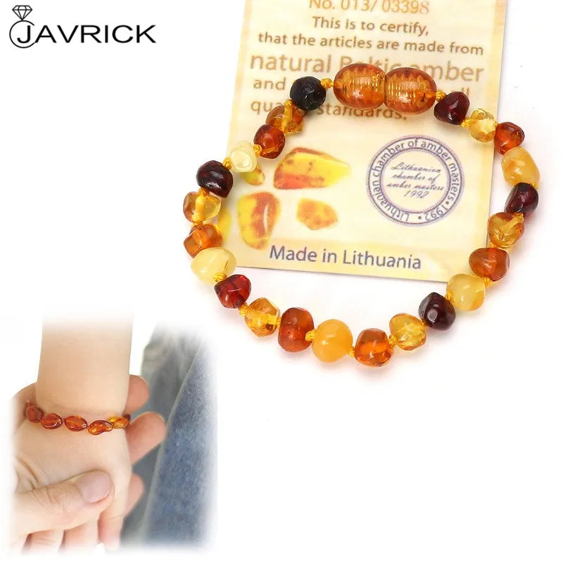 Genuine Baltic Amber Teething Bracelet Raw and Anklet Baby Beads for Teethers