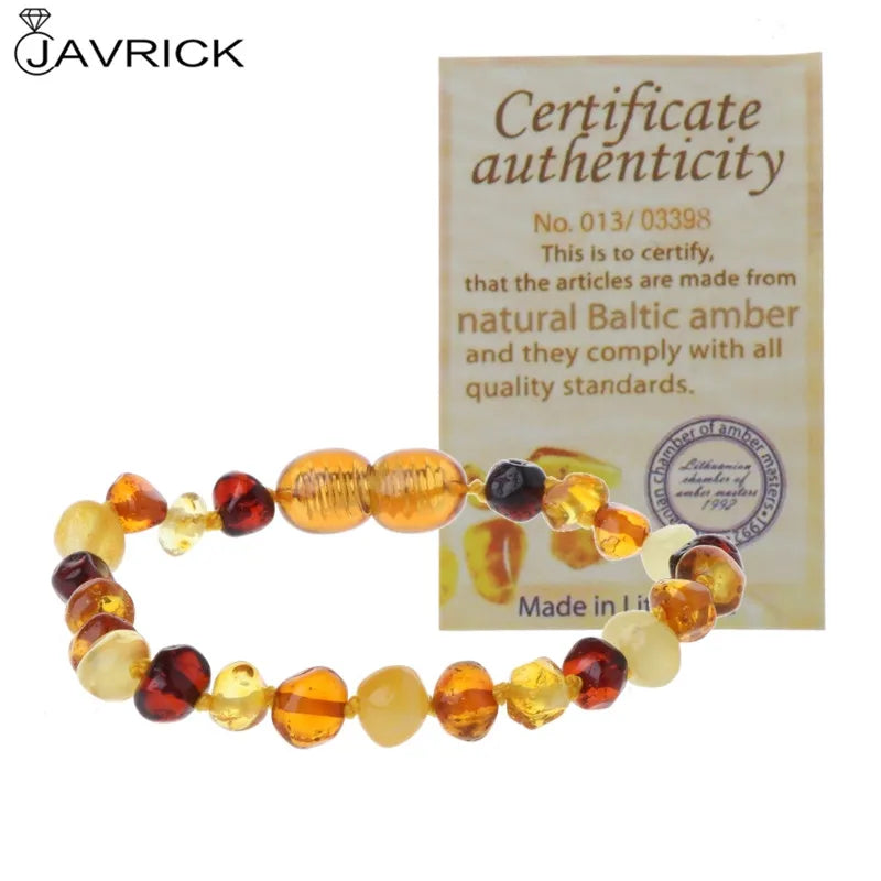 Genuine Baltic Amber Teething Bracelet Raw and Anklet Baby Beads for Teethers