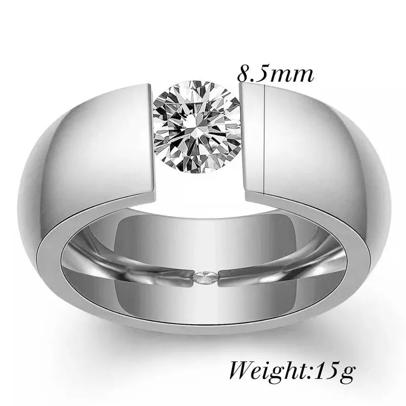 ZORCVENS New Fashion Zircon Wedding Ring For Women Stainless Steel Finger Jewelry For Lady Engagement Rings Wholesale