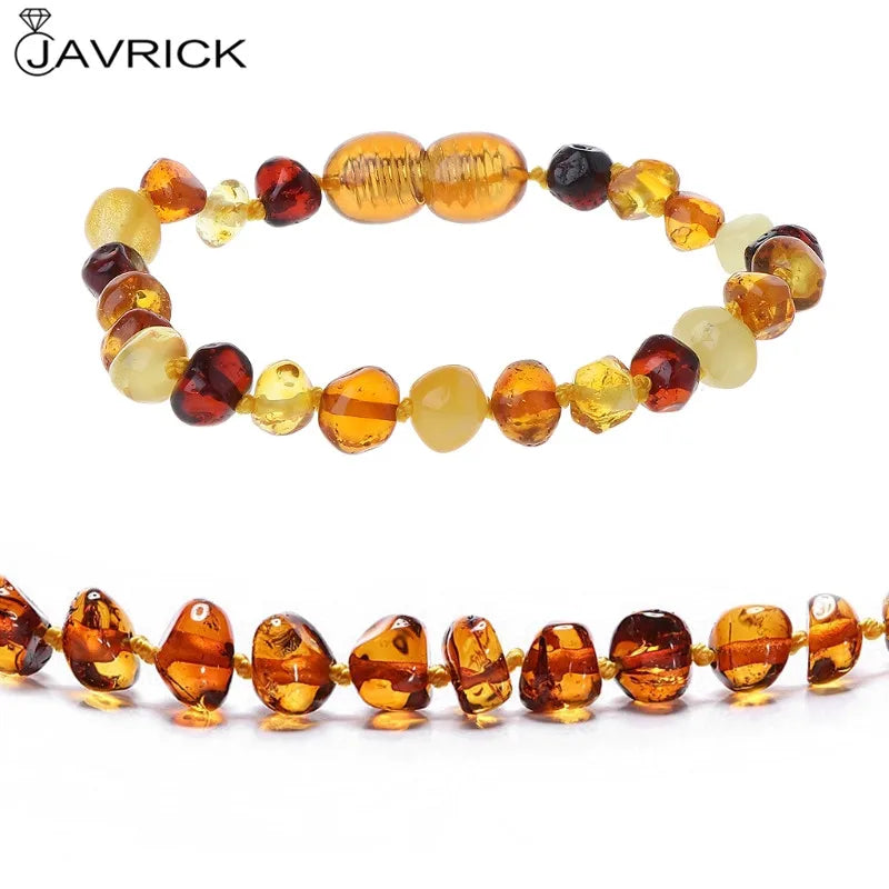 Genuine Baltic Amber Teething Bracelet Raw and Anklet Baby Beads for Teethers