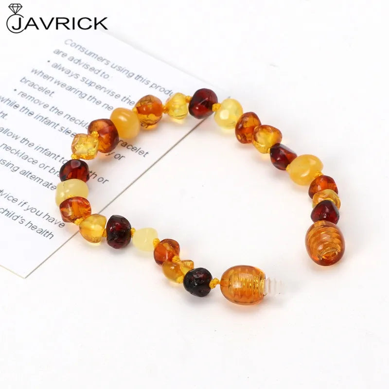 Genuine Baltic Amber Teething Bracelet Raw and Anklet Baby Beads for Teethers