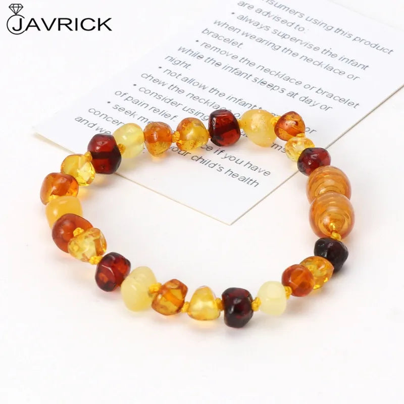 Genuine Baltic Amber Teething Bracelet Raw and Anklet Baby Beads for Teethers