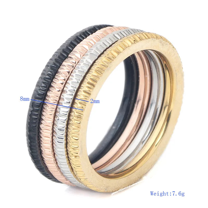 ZORCVENS 2023 New Wedding Band Rings Set For Men/Women Classic Jewelry Four Colors Stainless steel Rings