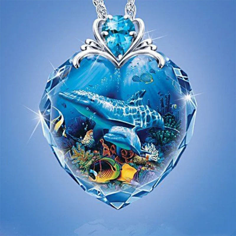 Fashion Elegant Blue Dolphin Pendant Necklace Summer Personality Women Animal Necklace Mother's Day Fashion Jewelry Gifts