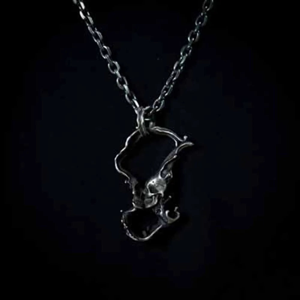 Vintage Punk Skull Necklace for Men Women 316L Stainless Steel Necklaces Men's chain Fashion Male Kiss Jewelry OSDZ167