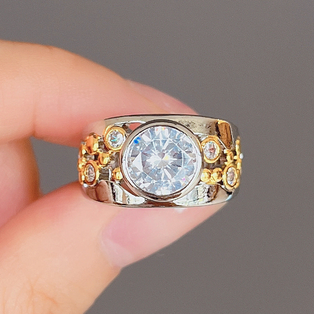 Ethnic Creative Hollow Zircon Ring Trend