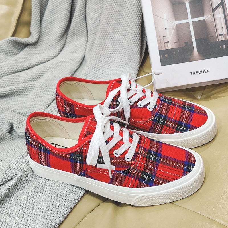 Plaid Low Top Canvas Casual Shoes