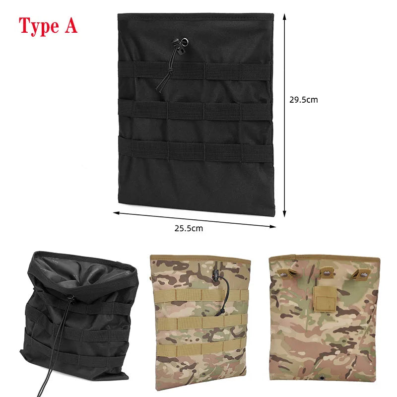 Tactical Molle Dump Pouch Military Drop Drawstring Magazine Pouch Recovery Ammo Storage Tool EDC Bag Airsoft Hunting Accessories