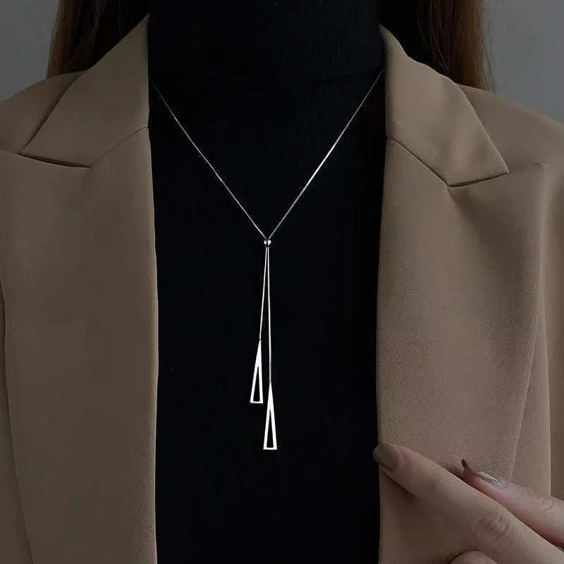 2023 Popular Geometric Sweater Box Chain Female Long Necklace for Women Adjustable Fine Jewelry Wedding Party Birthday Gifts