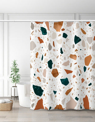 Bathroom Ins Morandi Terrazzo Shower Curtain