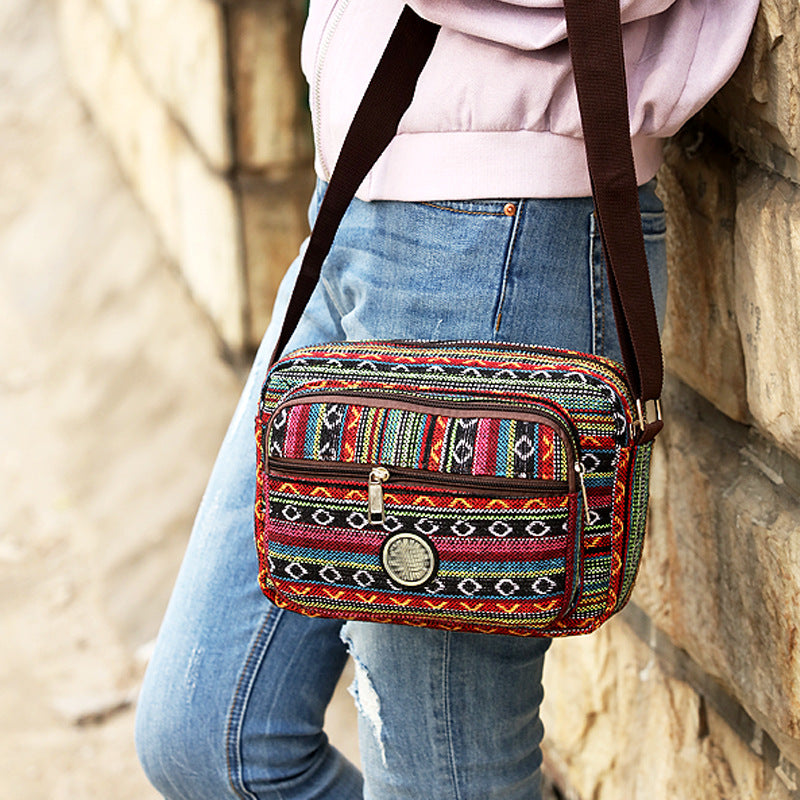 Ethnic Style Multi-layer Large Capacity Shoulder Bag