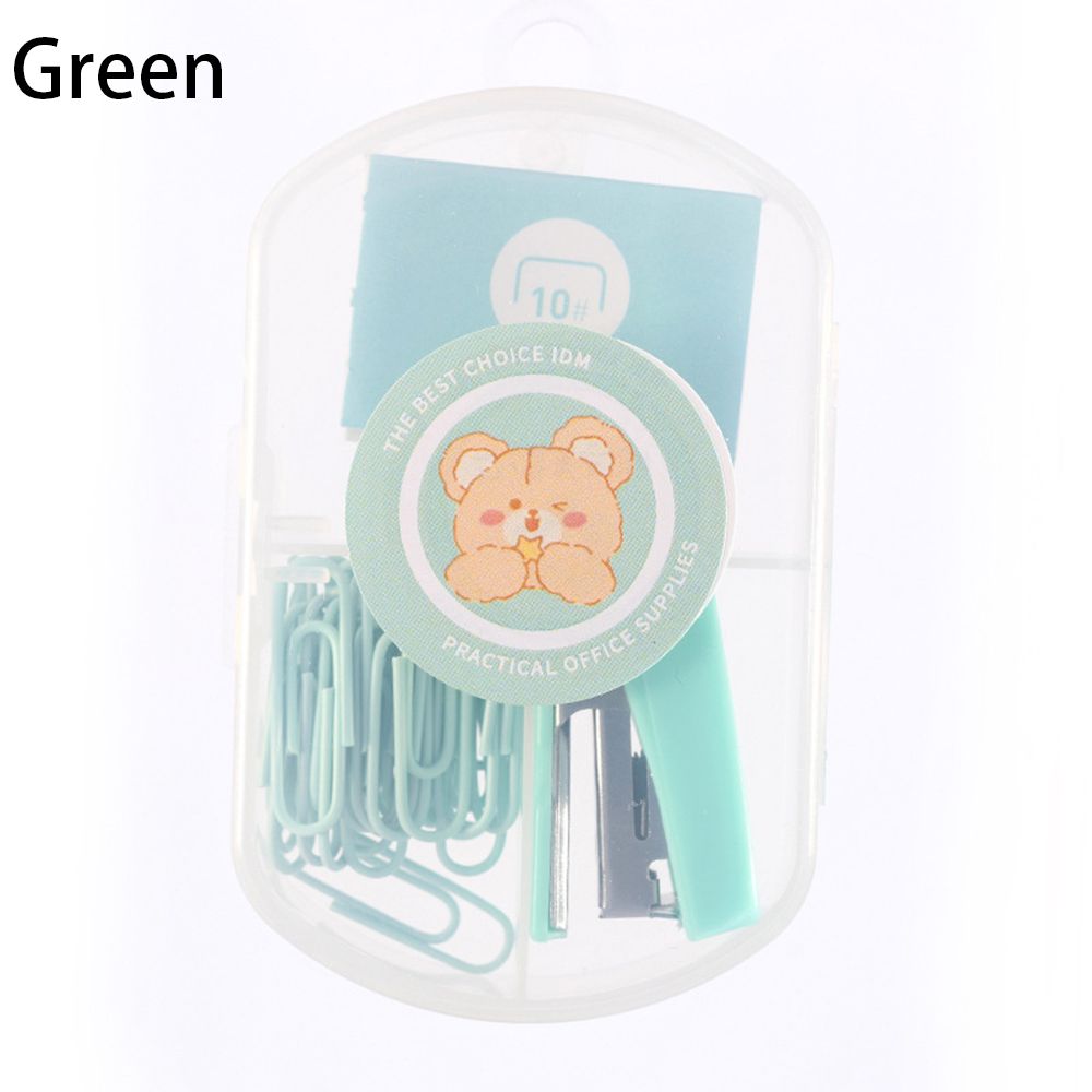 Macaron Color Paper Clip Ticket Holder Stapler Stationery For Students